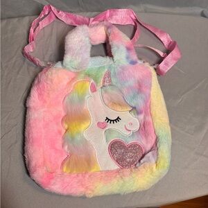 Unicorn Plush Rainbow handbag